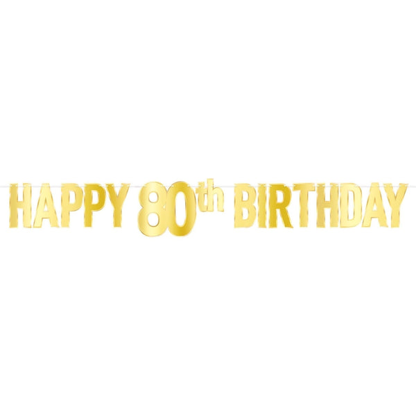 Foil Happy 80Th Birthday Banner
