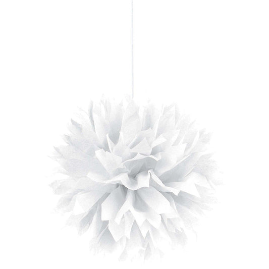 Frosty White Fluffy Paper Decorations
