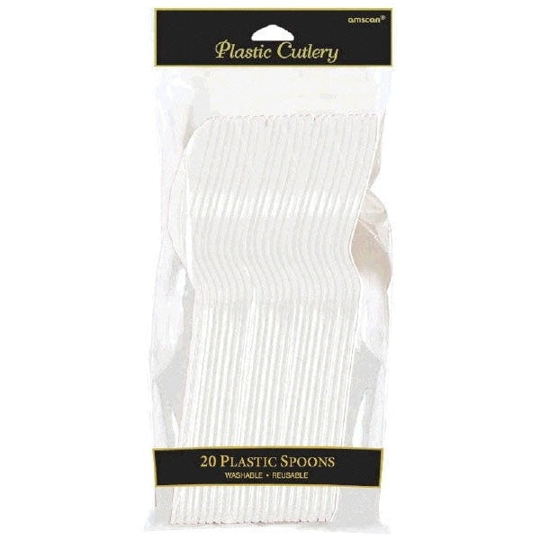 Frosty White Plastic Spoons