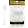 Frosty White Premium Heavy Weight Plastic Spoons