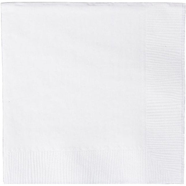Frosty White Value Solid Beverage Napkins