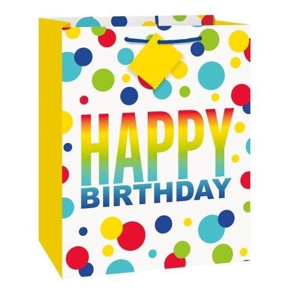 Gift Bag - Large Rainbow Spot