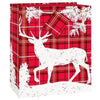 Gift Bag - Medium Xmas Plaid Deer