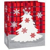 Gift Bag - Medium Xmas Rustic Plaid