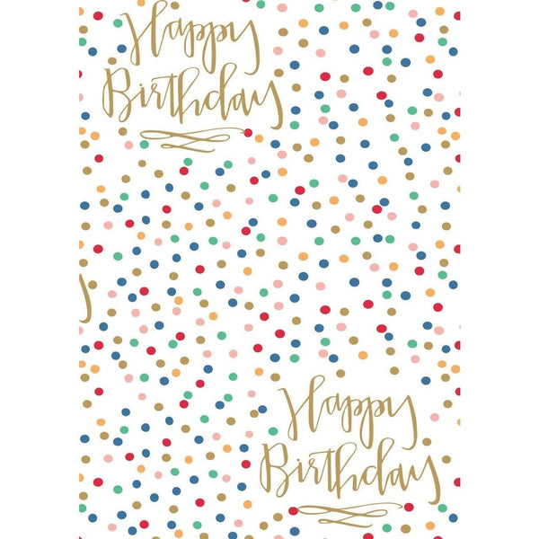 Gift Wrap - Birthday Dots/Script