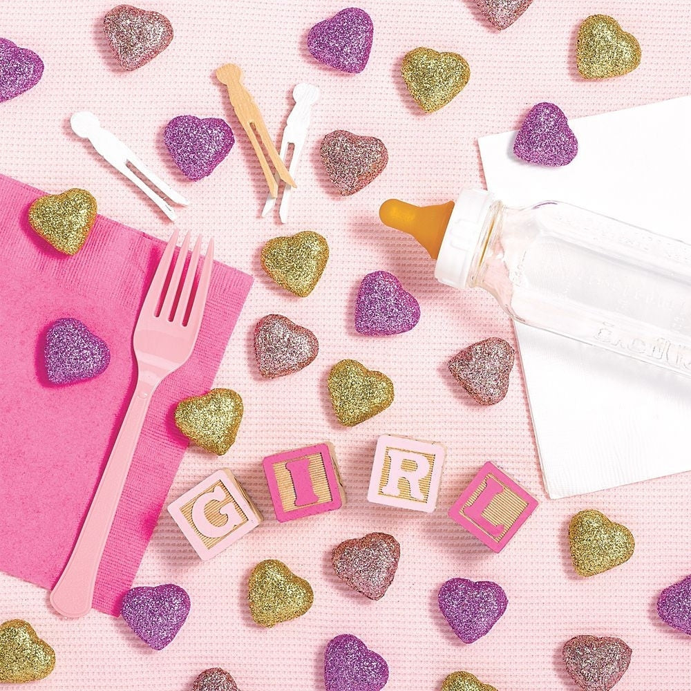 Glitter Foam Scatters - Pink, Multicolor