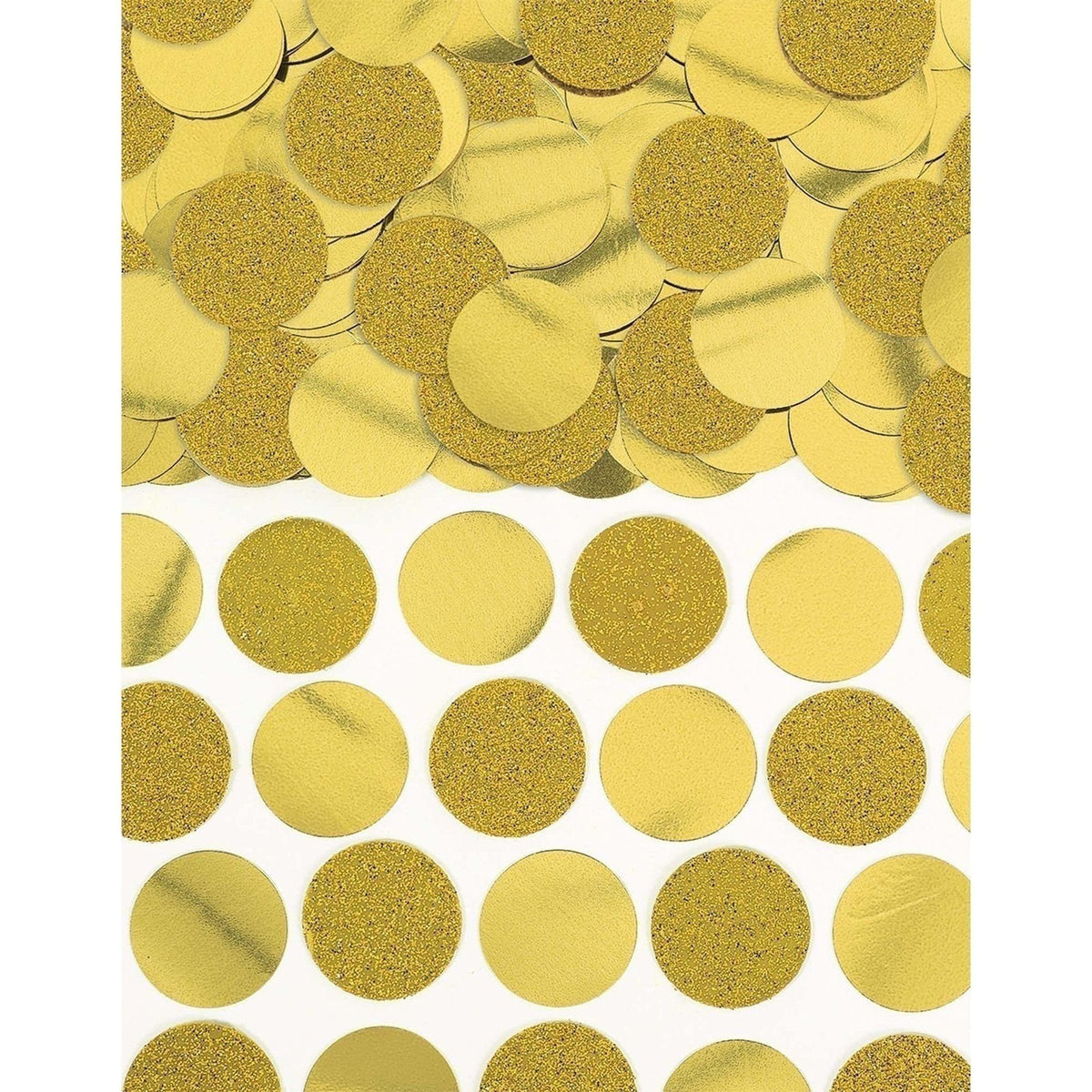 Glitter & Foil Circle Confetti - Gold