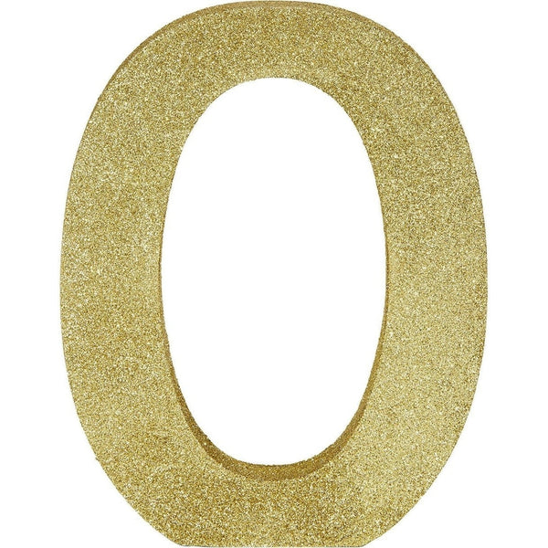 Glitter Gold Letter O Sign