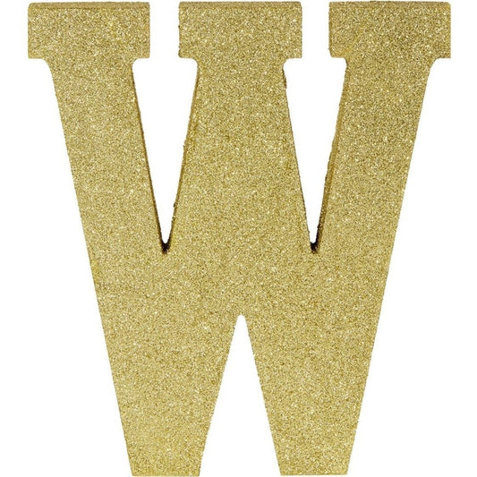 Glitter Gold Letter W Sign