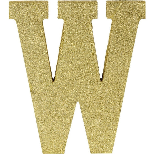 Glitter Gold Letter W Sign