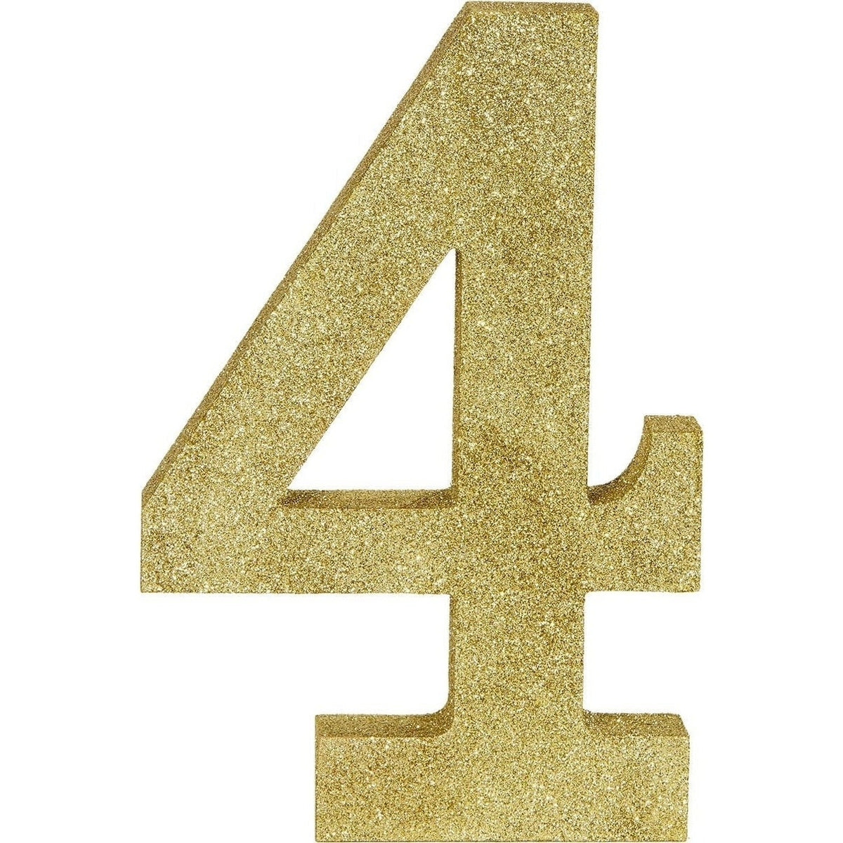 Glitter Gold Number 4 Sign