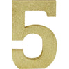 Glitter Gold Number 5 Sign