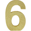 Glitter Gold Number 6 Sign