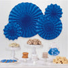 Glitter Paper Fans Bright Royal Blue
