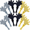 Glitter Plastic Hand Clapper Value Pack - Black, Silver & Gold