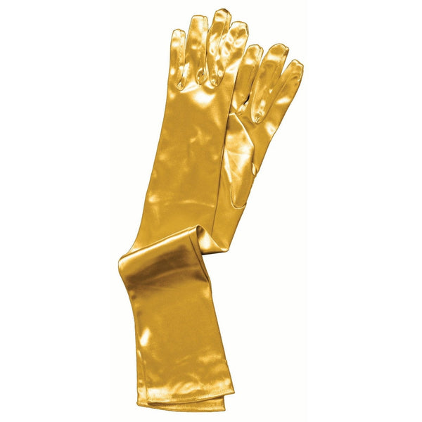 Gloves - Long Satin Gold