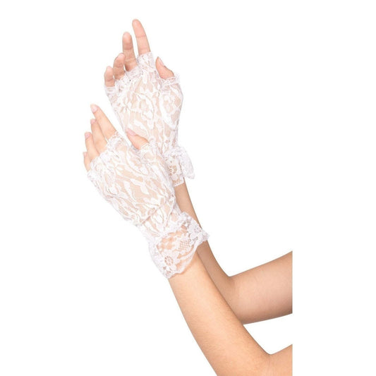 White Lace Fingerless Gloves