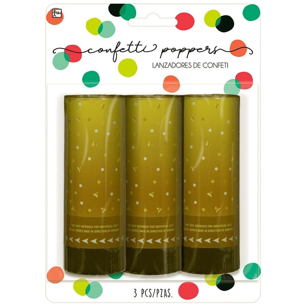 Gold Confetti Poppers, 4"