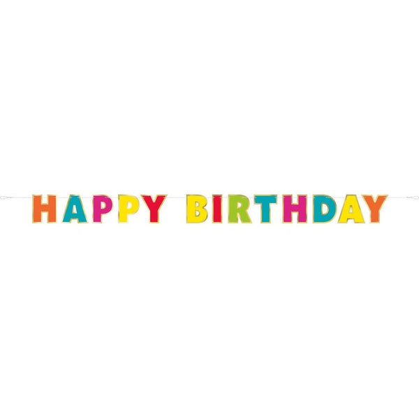 Gold Foil & Rainbow Happy Birthday Banner, 7.25 Ft