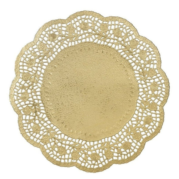 Gold Foil Round Doilies, 10 1/2"