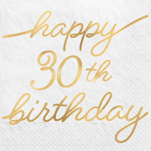Golden Age Birthday 30Th Beverage Napkins