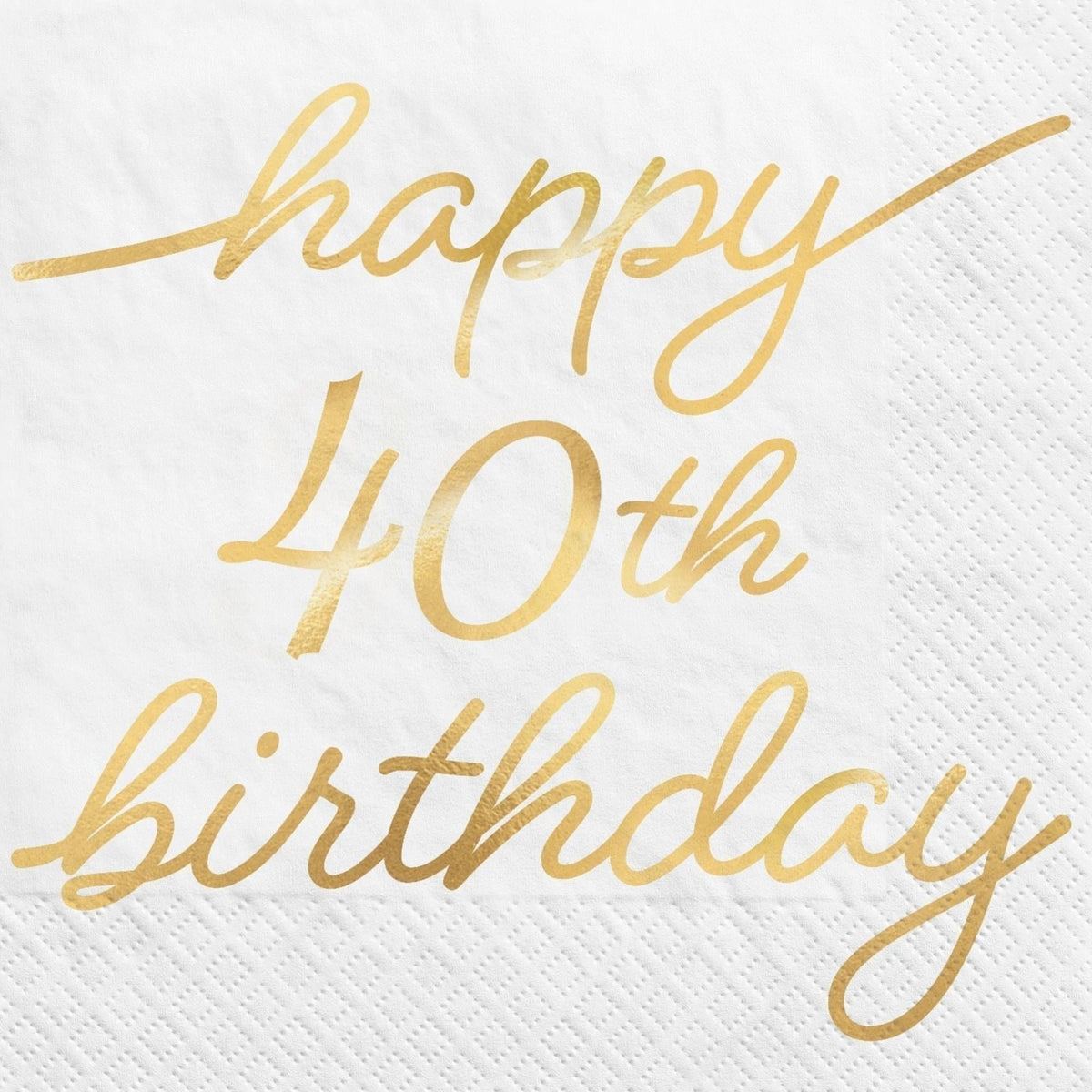 Golden Age Birthday 40Th Beverage Napkins
