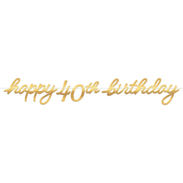 Golden Age Birthday 40Th Letter Banner