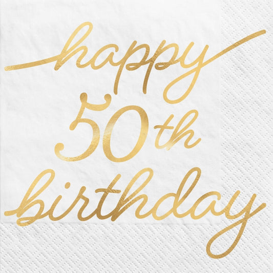 Golden Age Birthday 50Th Beverage Napkins