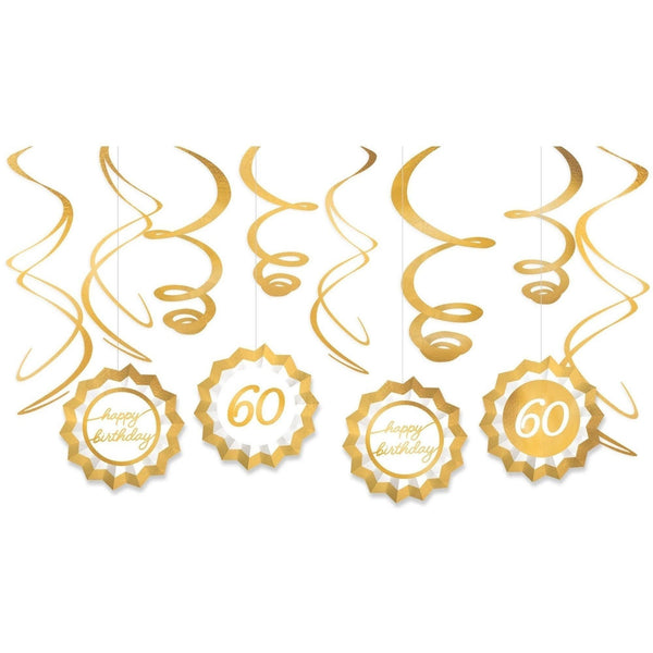 Golden Age Birthday 60Th Fan & Swirl Decorating Kit