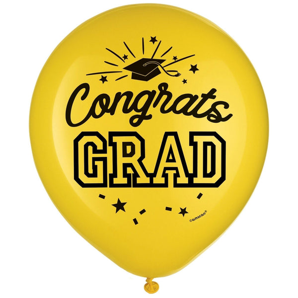 Grad Latex Balloons - Yellow