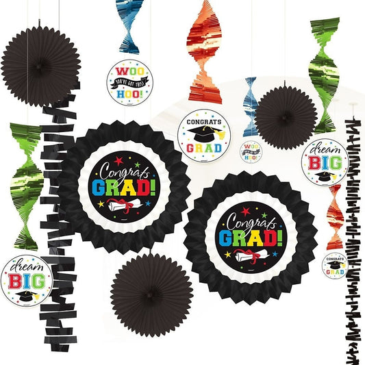 Grad Paper And Foil Deco Kit - Multi Color