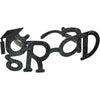Grad Shaped Plastic Glasses - Black Glitter
