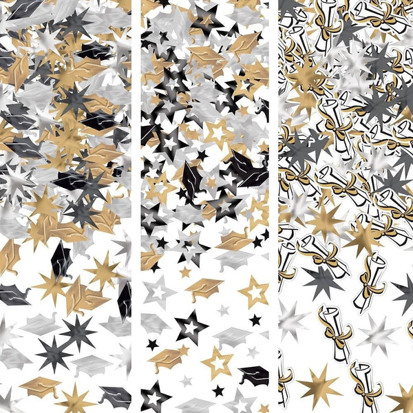Grad Value Confetti - Black, Silver, Gold