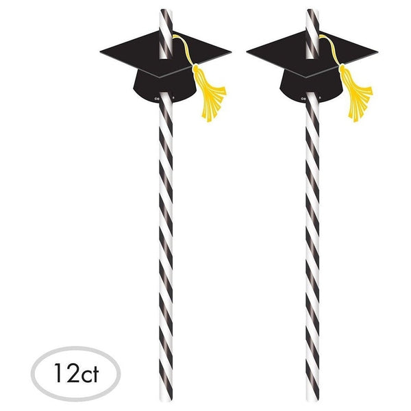 Graduation Straws With Grad Caps