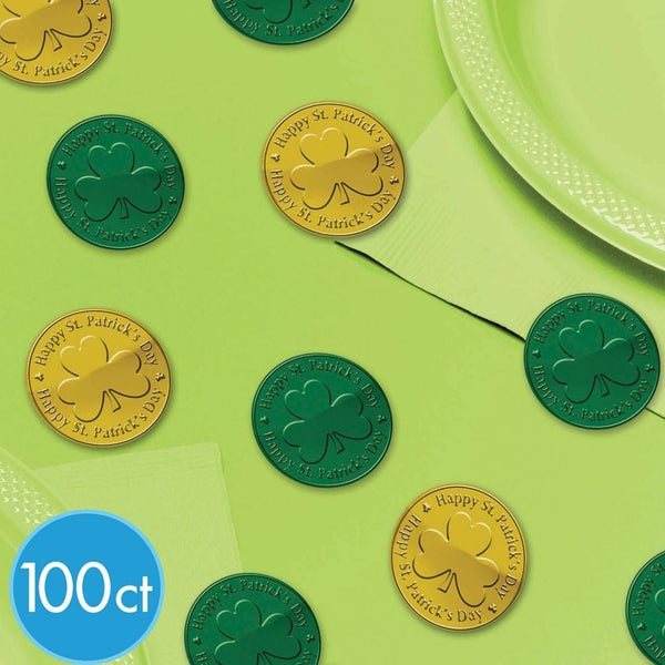 Green & Gold Coin Plastic Table Sprinkles