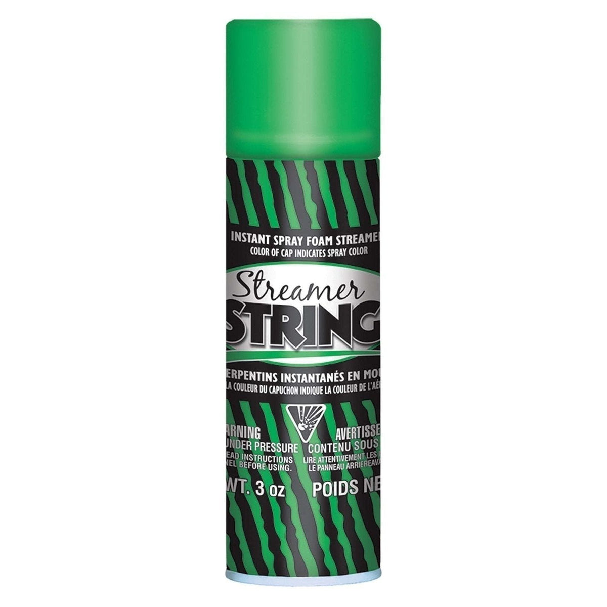 Green Streamer String 3Oz Silly String / Fun String