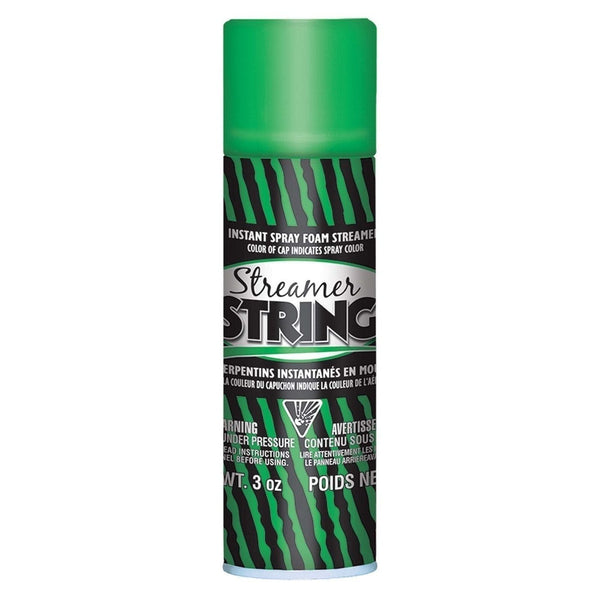 Green Streamer String 3Oz Silly String / Fun String