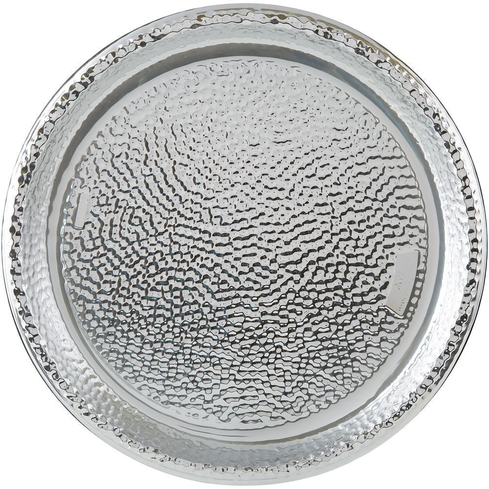 Hammered Plastic Tray - Silver