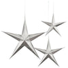 Hanging 3D Stars - Silver