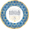 Hanukkah Festival Of Lights Round Metallic Plates, 12"