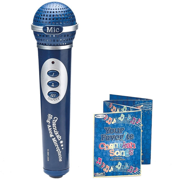 Chanukah Sing-Along Microphone, 5 Songs, Plastic, 7.5" H,