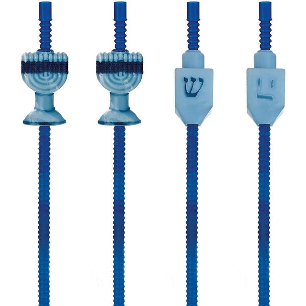 Chanukah Straws,Dreidel&Menorah, Plastic, 9.5 ",Set Of 4
