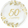 Happy 50Th Anniversary 10 1/2" Round Metallic Plates