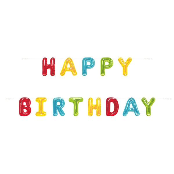 Happy Balloon Birthday Paper Letter Banner, 9 Ft, 2Pc