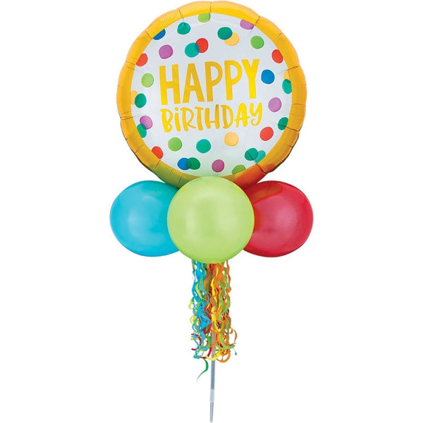 Happy Birthday Dots Balloon Yard Sign