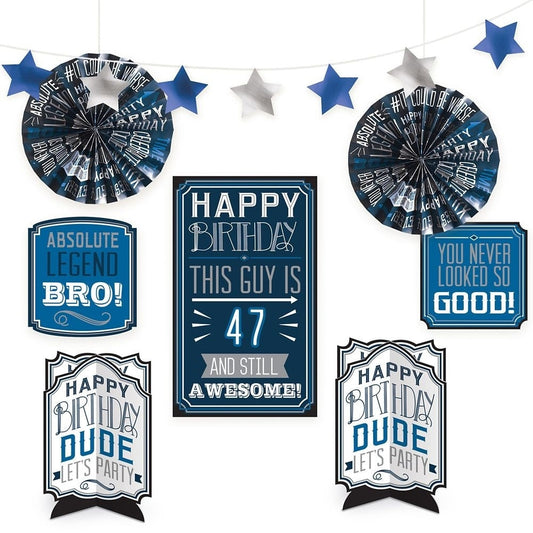 Happy Birthday Man Add-An-Age Room Decoration Kit