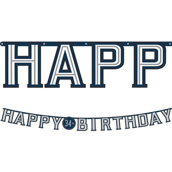 Happy Birthday Man Jumbo Add-An-Age Letter Banner