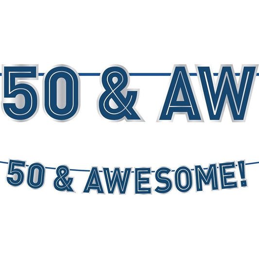 Happy Birthday Man Letter Banner - 50Th