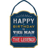 Happy Birthday Man Sign - Hot-Stamped