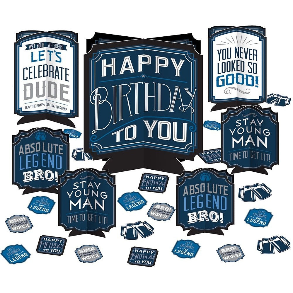 Happy Birthday Man Table Centerpiece Decorating Kit